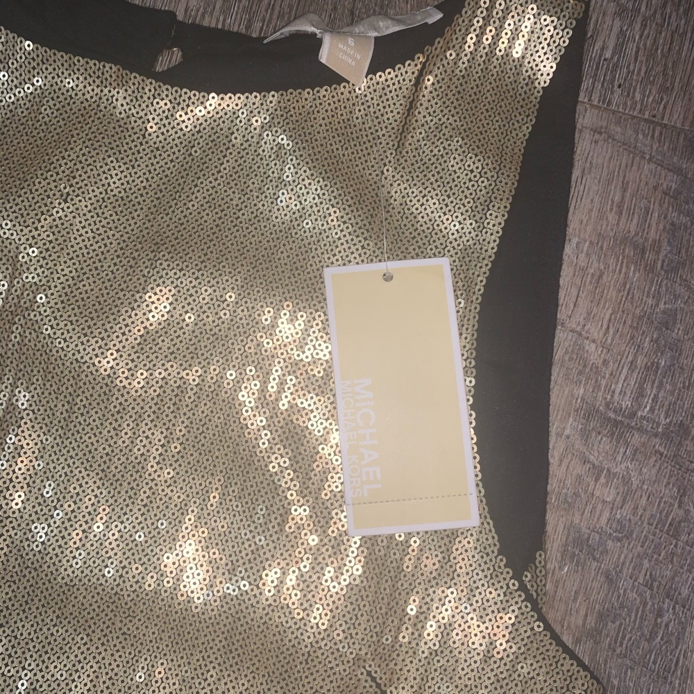 MICHAEL KORS gold black sequin cocktail dress - Picture 4 of 5